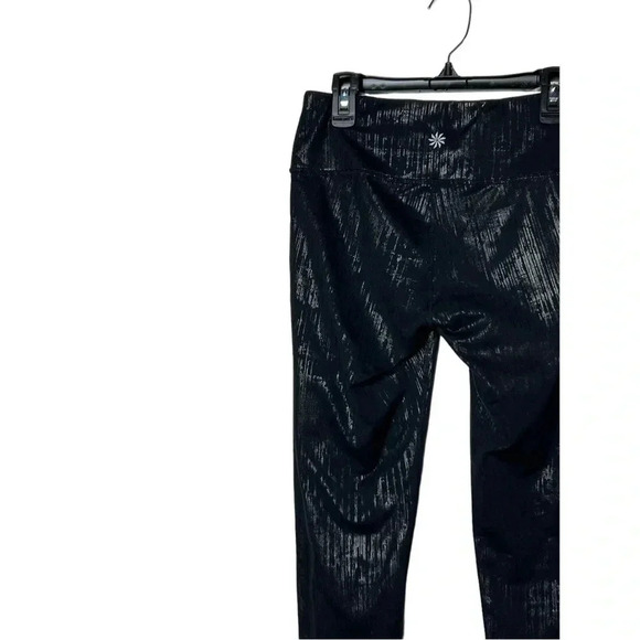 1647. ATHLETA SHINY METALLIC LEGGINGS ANKLE LENGTH SIZE SMALL BLACK IN COLOR - Picture 9 of 10